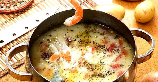 Суп Морской коктейль со сливками