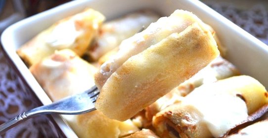 Блинчики с творогом в духовке