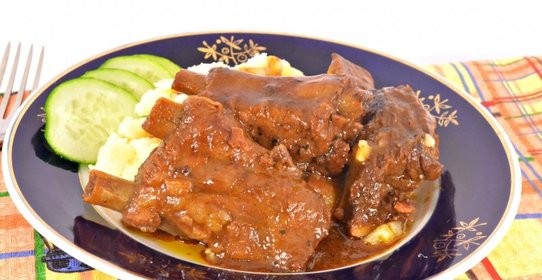 Свиные ребрышки в соево-апельсиновом маринаде на сковороде