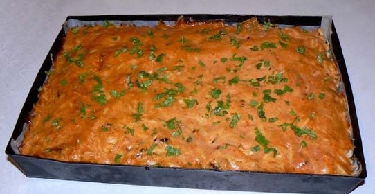 Картофель с мясом и грибами