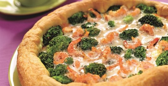 Торт с брокколи и креветками