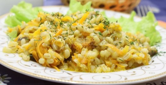 Перловка с грибами в мультиварке