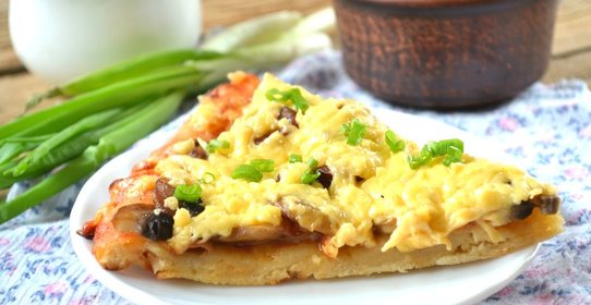 Пицца на кефире в духовке