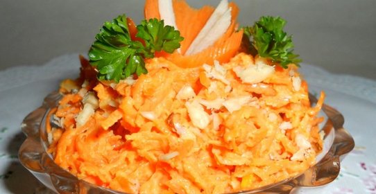 Салат из моркови с чесноком