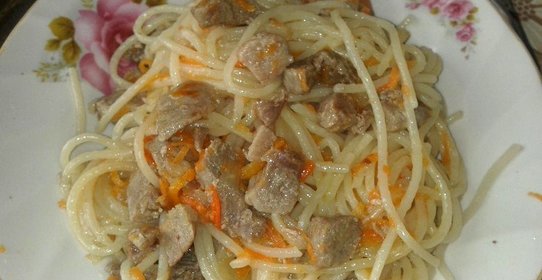 Спагетти со свининой