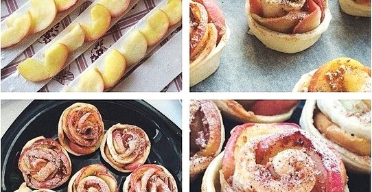 Слойки с яблоком «Розочки»