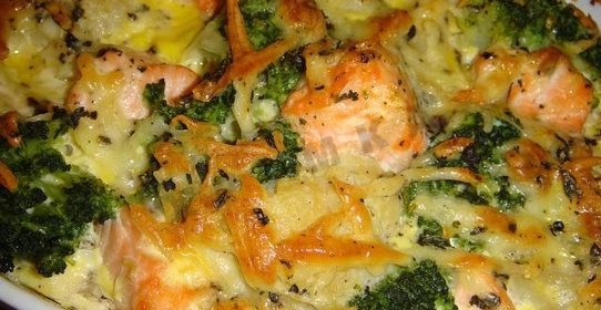 Рыба запеченная с брокколи в духовке