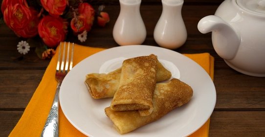 Блины с ветчиной и сыром