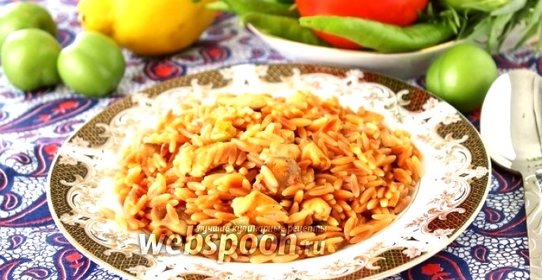 Курица с пастой орзо
