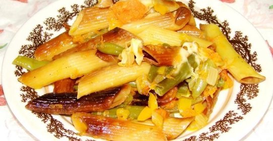 Макароны с овощами