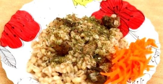 Перловка с грибами в мультиварке