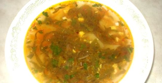 Зелёный борщ со щавелем