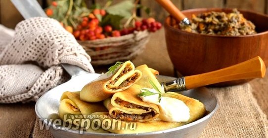 Налистники с паштетом из лесных грибов