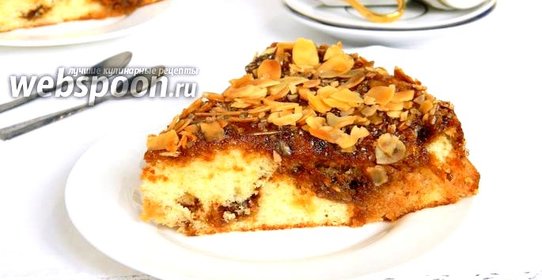 Бисквит с кофе и миндалём