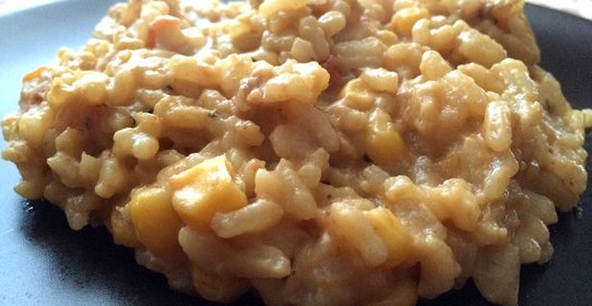 Ризотто с красным вином и кукурузой