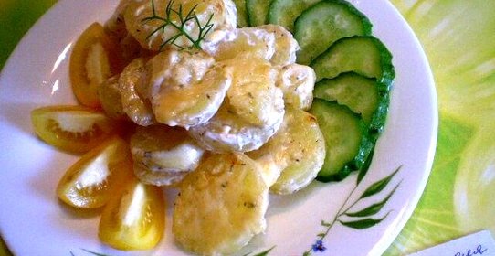 Картофель запеченный в сметане с сыром