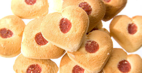 Ванильные сердечки с джемом