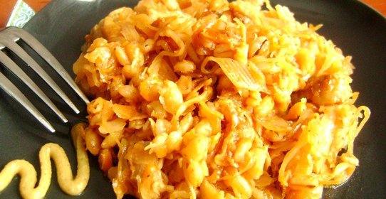 Перловка с капустой и курицей