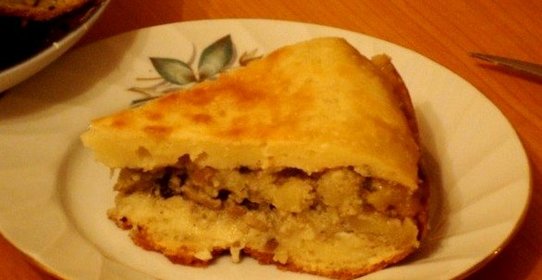 Пирог с грибами и картошкой в мультиварке