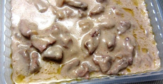 Бефстроганов с жареным картофелем