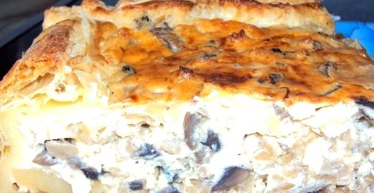 Пирог с грибами заливной