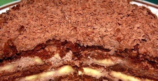 Шоколадно-банановый торт из пряников