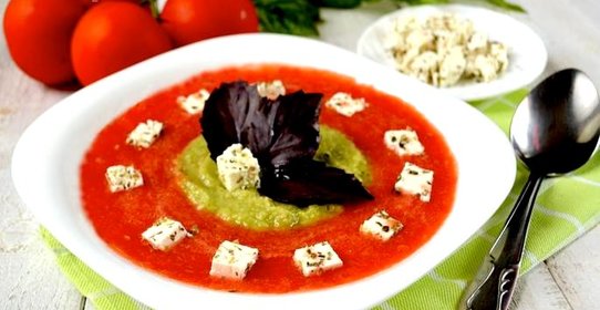 Овощной суп-смузи с брынзой