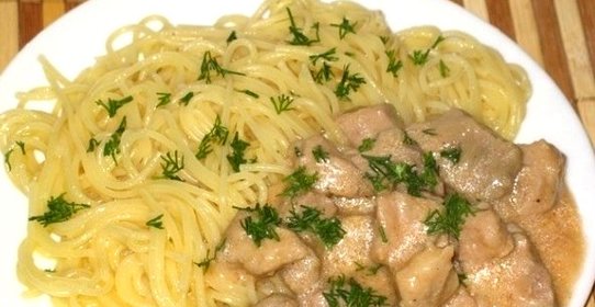 Бефстроганов из языка