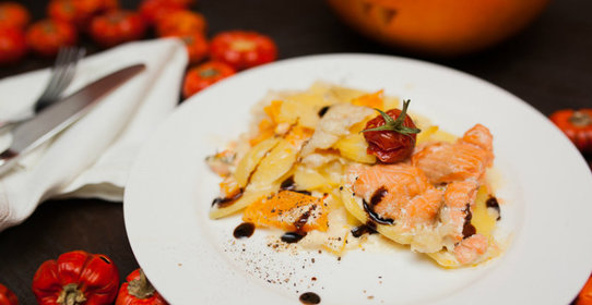 Рыба, запеченная с тыквой: пошаговый рецепт