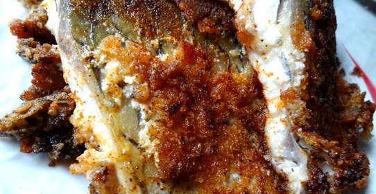 Рыба, жареная по‑грузински, в сметанном маринаде