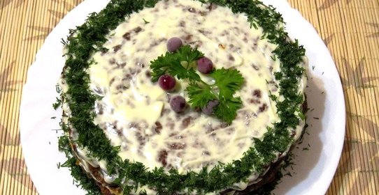 Классический торт из печенки