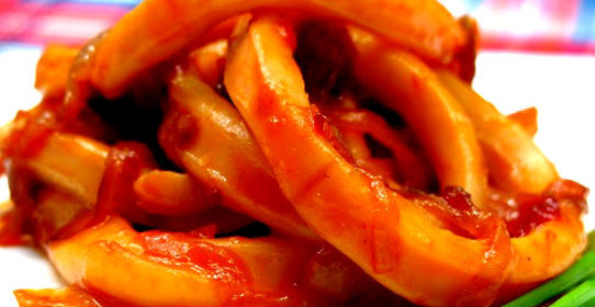 Поджарка из кальмаров