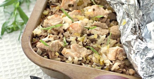 Филе индейки с диким рисом и тархуном