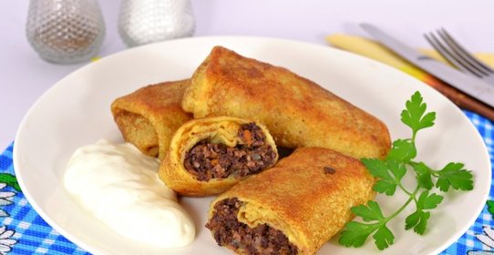 Блинчики со свиным сердцем и легкими