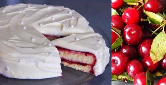 Картофельный торт с вишневым конфитюром и марципаном