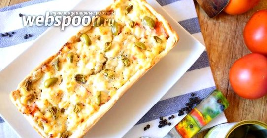 Слоёный пирог с тилапией и кальмаром