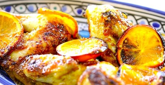 Курица в духовке с апельсинами