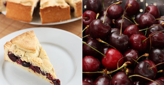 Баскский пирог с черешней