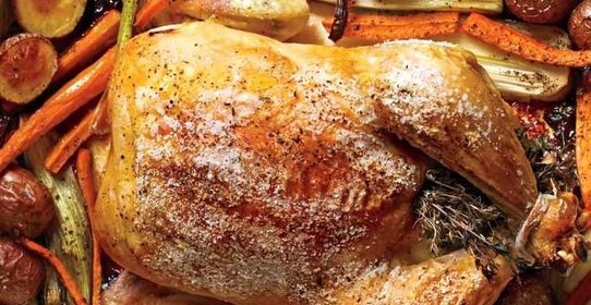 Курица с овощами в рукаве в духовке