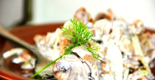 Салат из куриных желудков