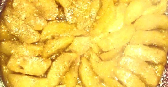 Яблочный тарт татен с цедрой лимона и корицей