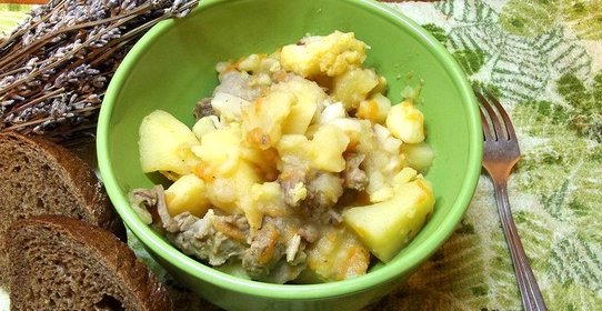 Картофель тушеный с цветной капустой