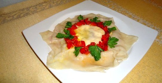 Равиоль с козьим сыром