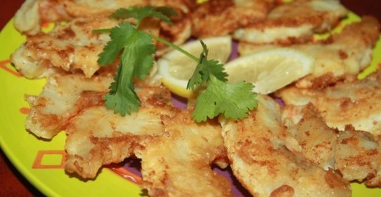Стрипсы из морского окуня