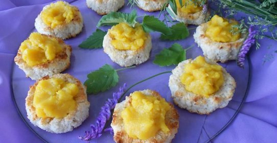 Кокосовое печенье с лимонным курдом