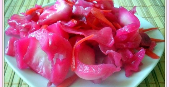 Быстро маринованная капуста Розовый закат