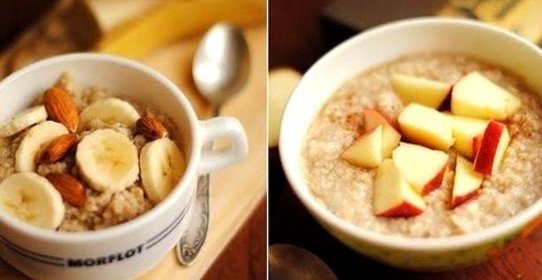 Овсянка на воде с яблоками