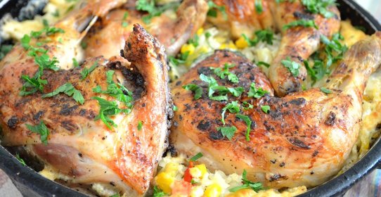 Курица с рисом и овощами