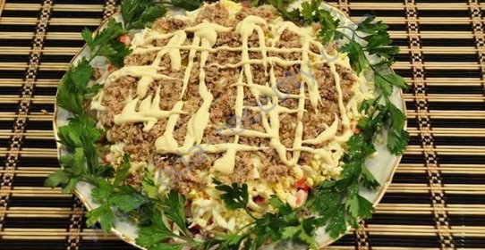 Салат морская капуста крабовые палочки