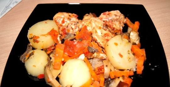 Курица с овощами в скороварке
